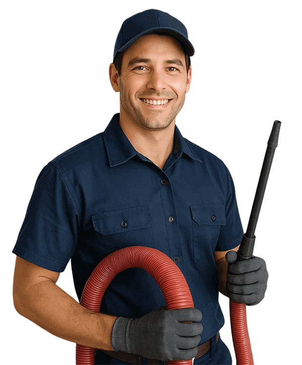 Webster TX Air Ducts Cleaning technician holding HVAC tools